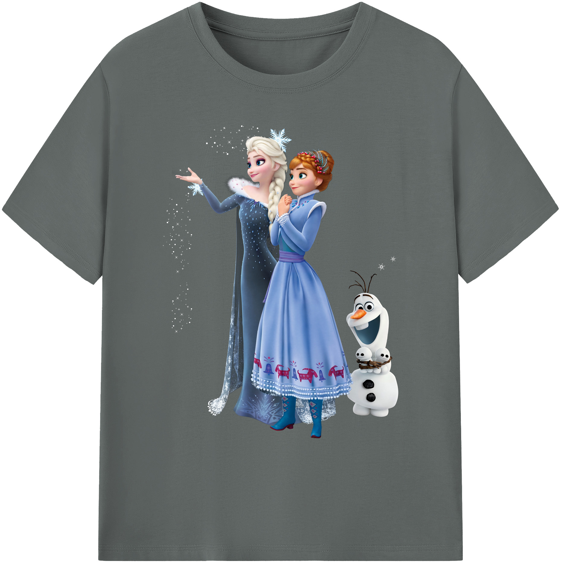 （画像用） アナと雪の女王 アンナ エルサ Frozen Anna Elsa 綿100％ メンズ半袖Tシャツ｜肌触りやわらか＆通気性
